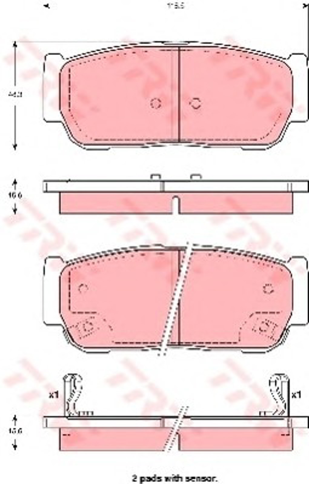 Колодки тормозные дисковые TRW GDB3413