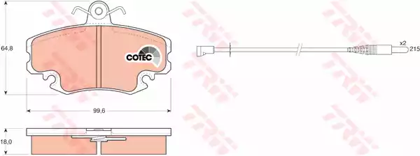 Комплект тормозных колодок дискового тормоз cotec TRW GDB400
