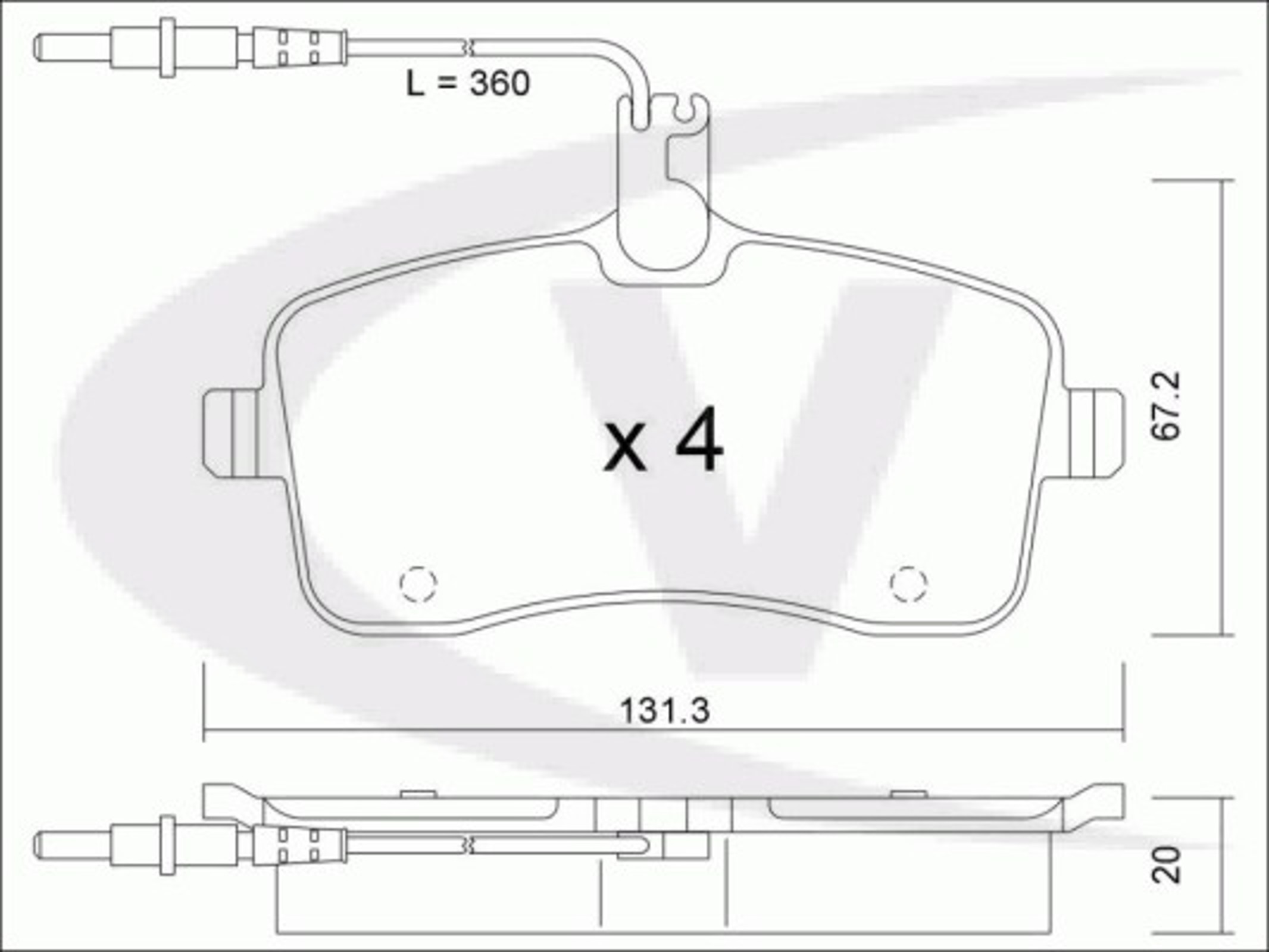 Комплект тормозных колодок дисковый тормоз VAICO V42-4114
