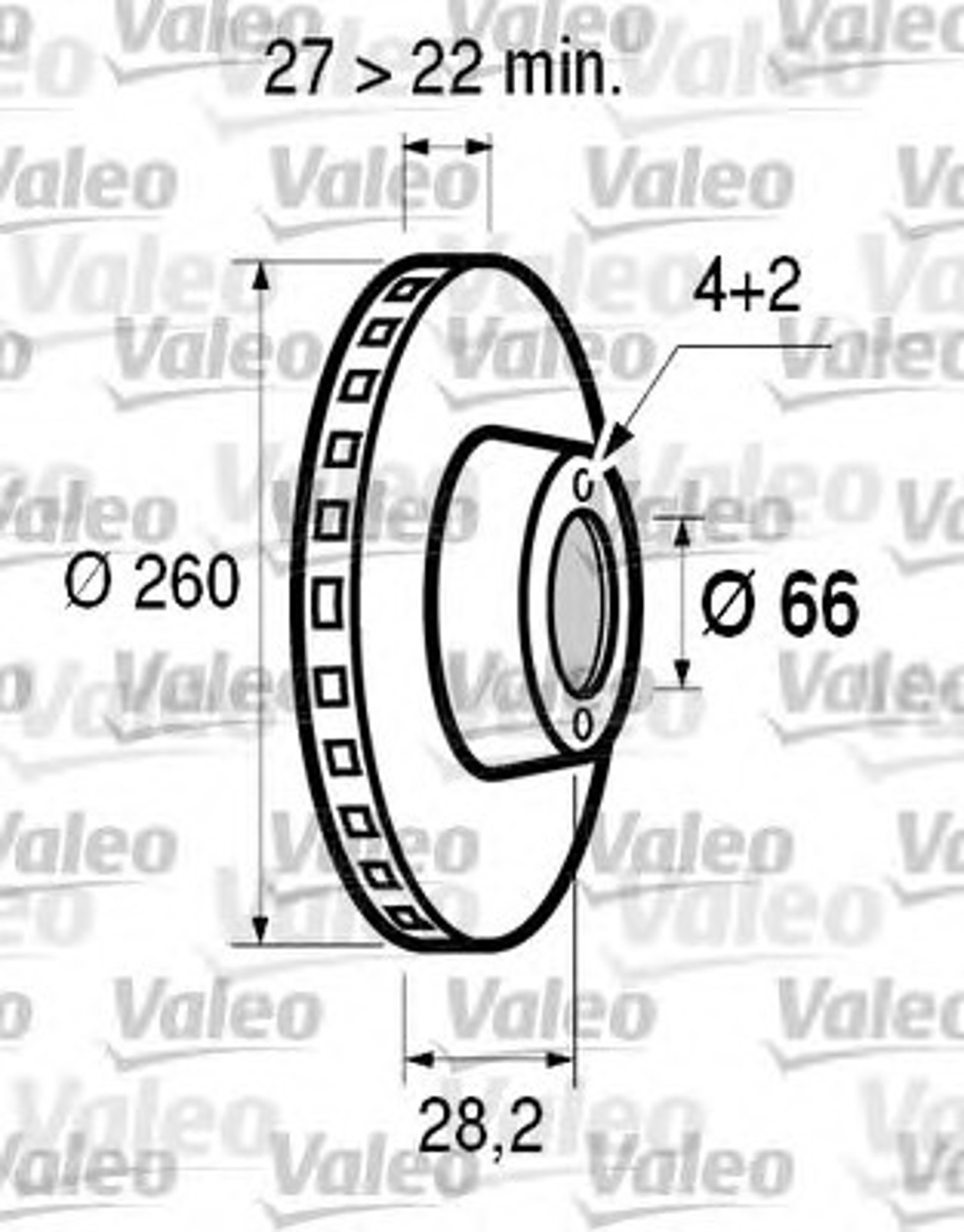 Тормозной диск VALEO 186532