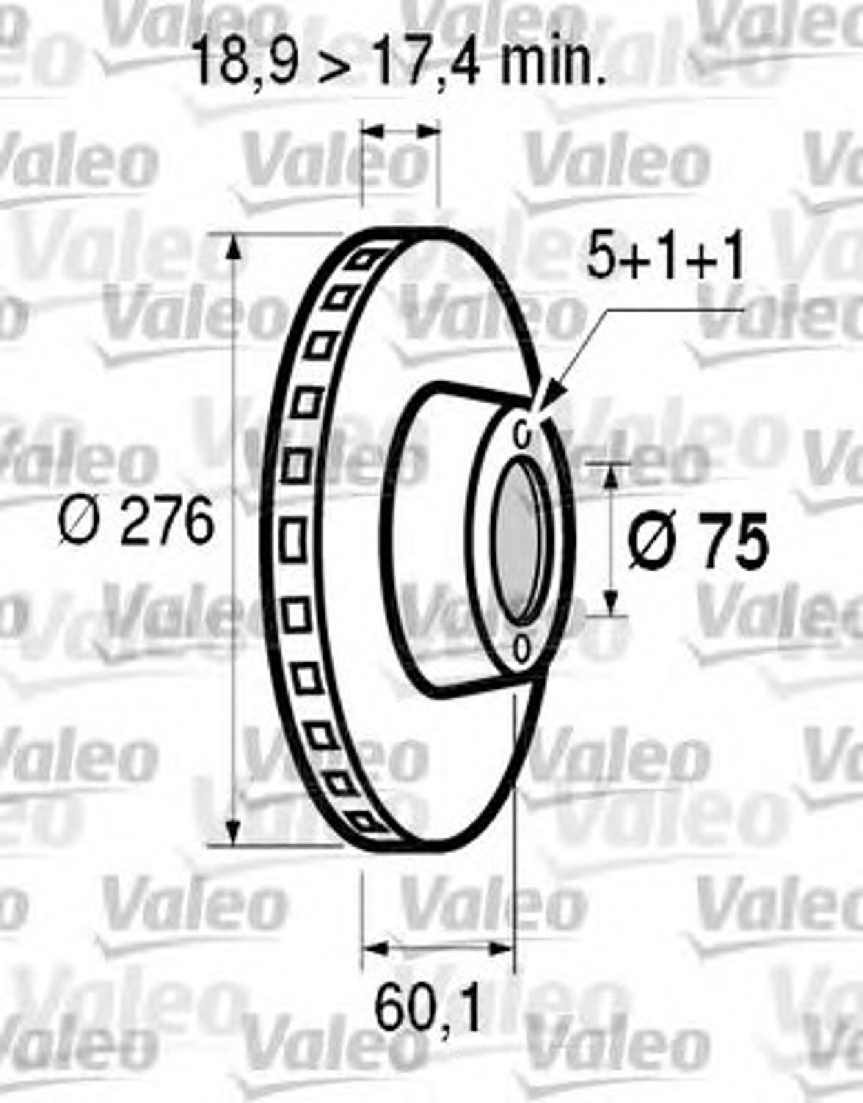 Диск тормозной VALEO 186559
