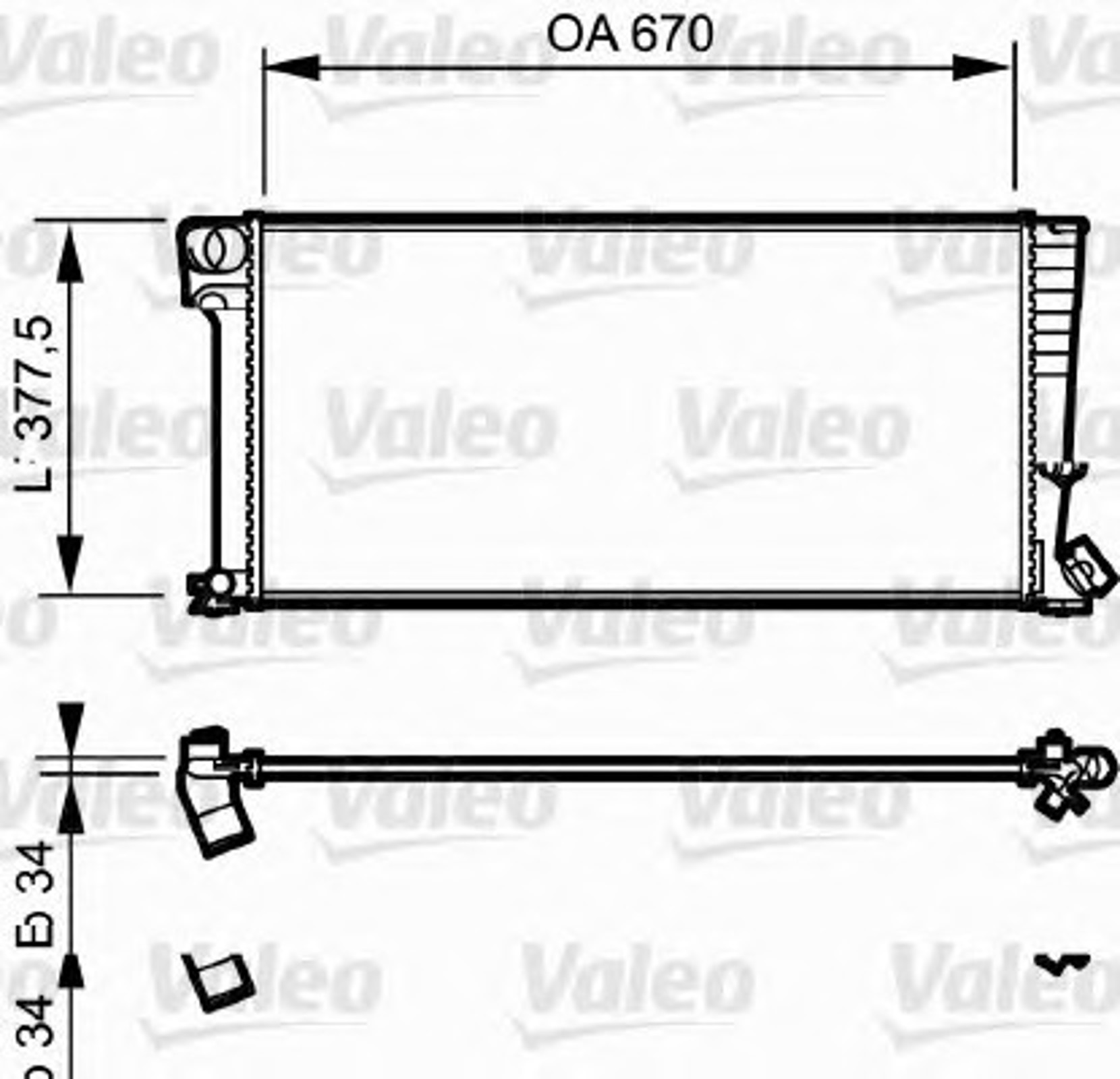 Радиатор системы охлаждения VALEO 731743