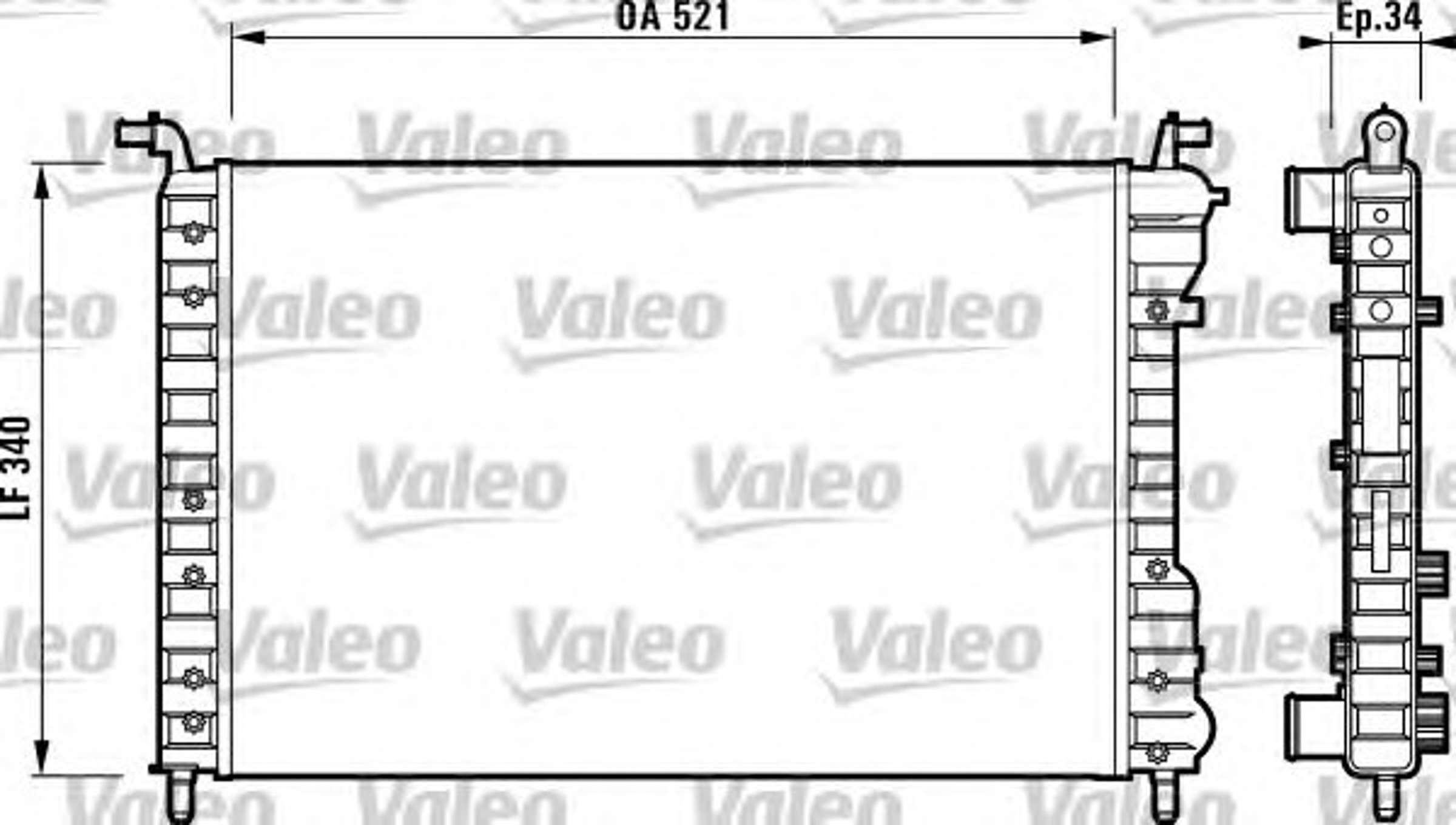 Радиатор системы охлаждения VALEO 732007