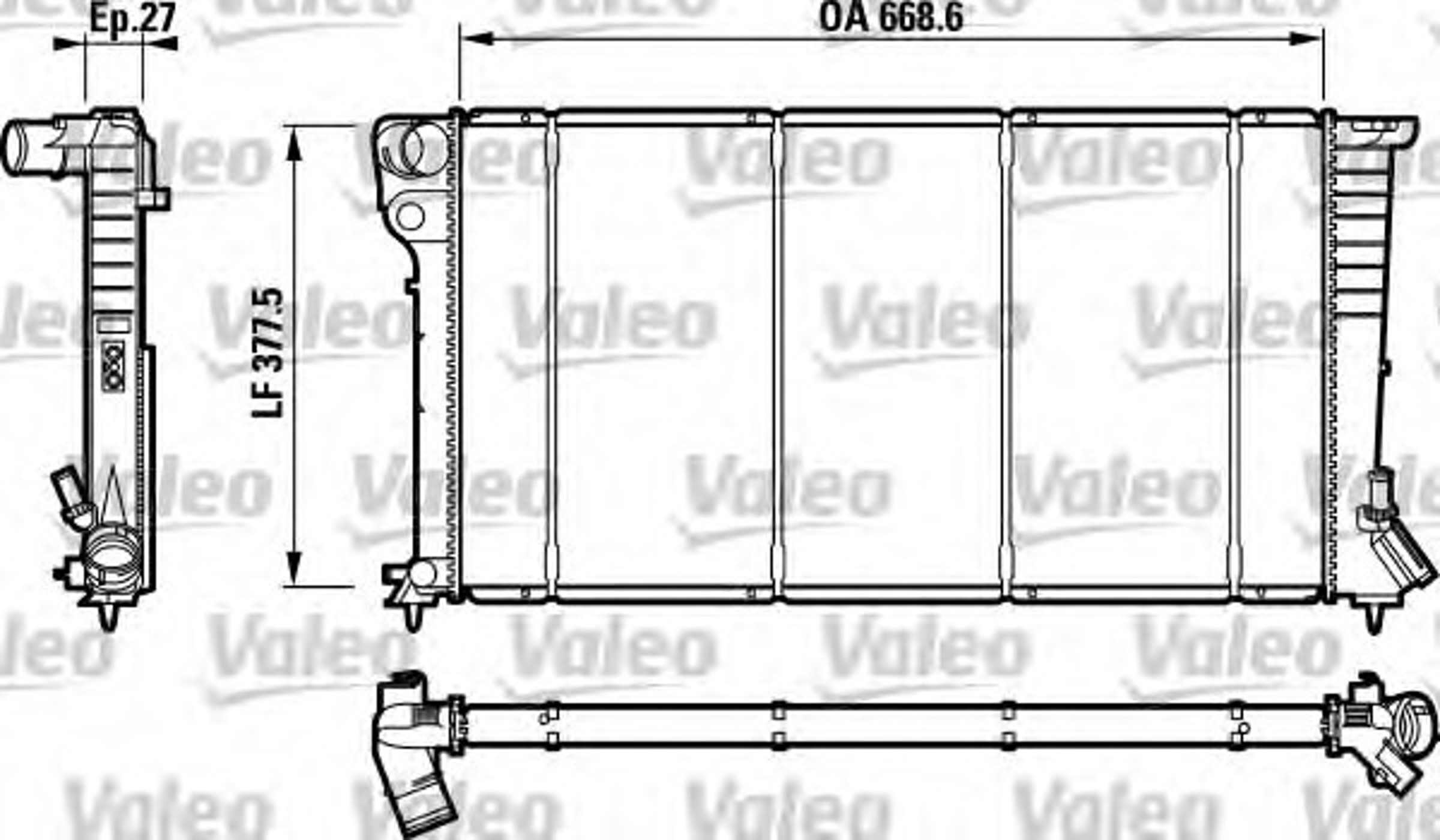Радиатор системы охлаждения VALEO 732620
