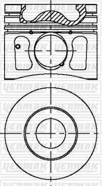 Piston and ring and pin YENMAK 31-04034-000