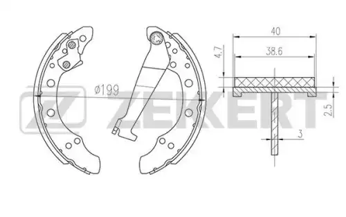 Колодки торм. бараб. зад. audi 100 ii 76- 80 iii-iv 78- 90 i ZEKKERT BK4075