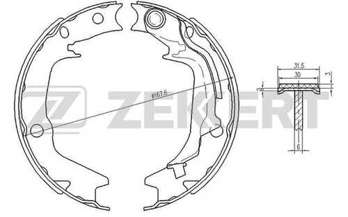 Тормозные колодки задние (барабанные) ZEKKERT BK4442