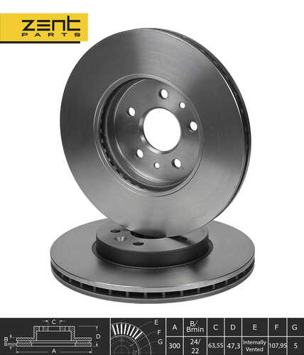 Z06035 диск тормозной передний ZENTPARTS Z06035