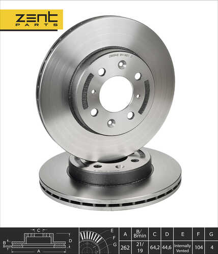 Z06048 диск тормозной передний ZENTPARTS Z06048
