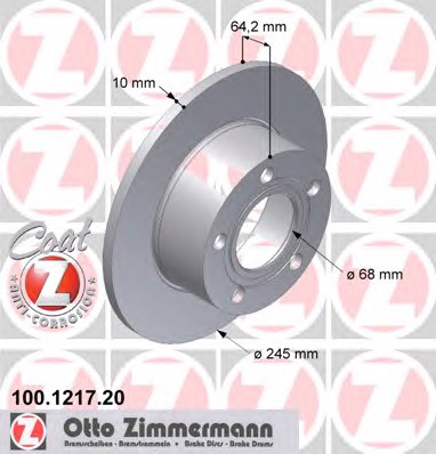 Тормозные диски ZIMMERMANN 100.1217.20