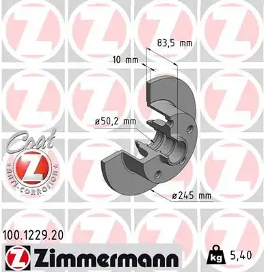Тормозные диски ZIMMERMANN 100.1229.20