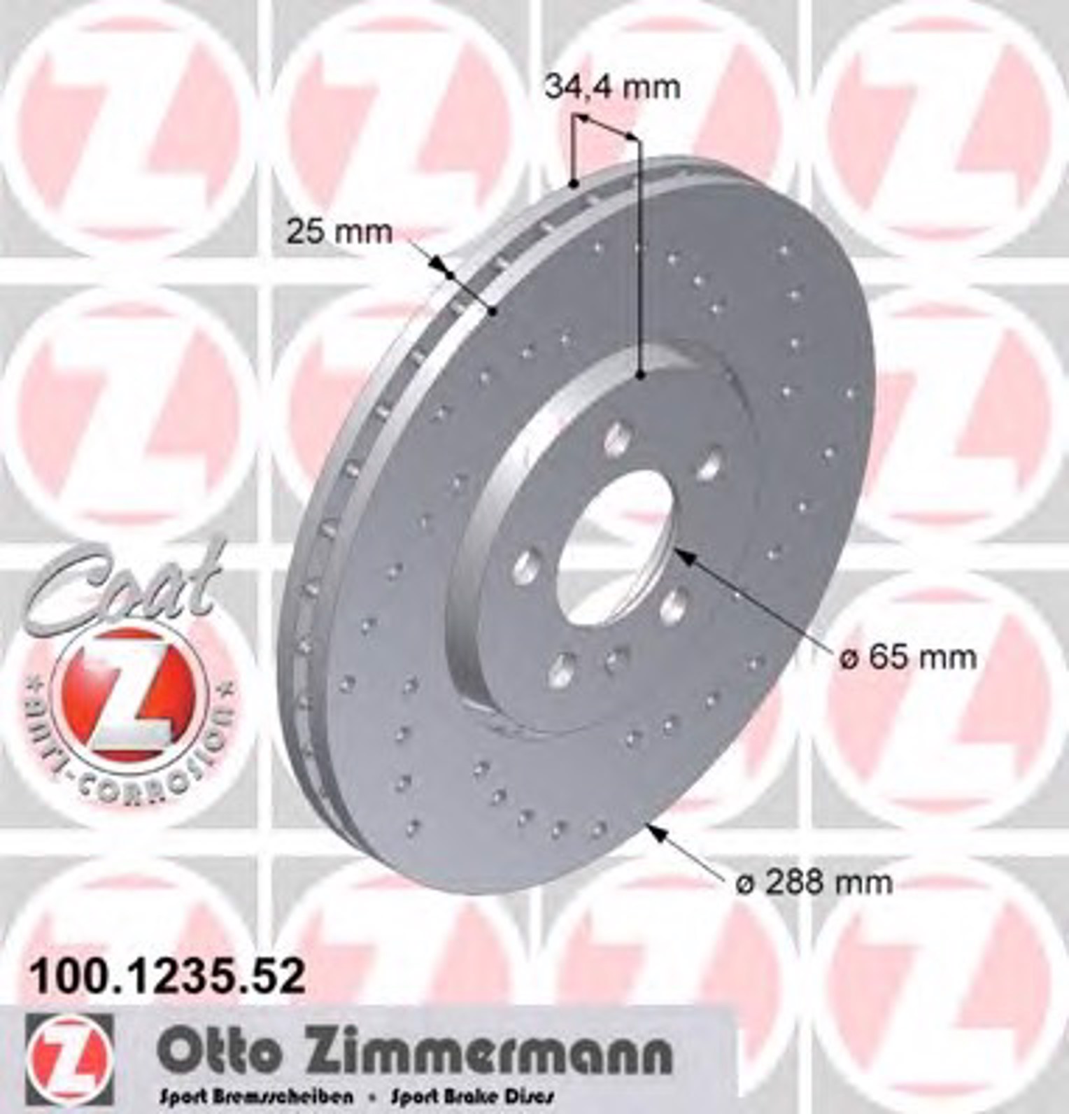 Тормозные диски ZIMMERMANN 100.1235.52