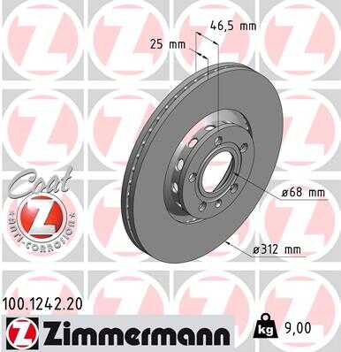 Тормозные диски ZIMMERMANN 100.1242.20