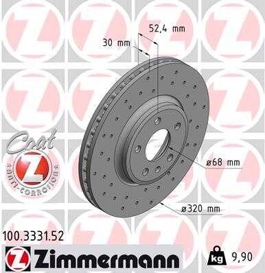 Тормозные диски ZIMMERMANN 100.3331.52
