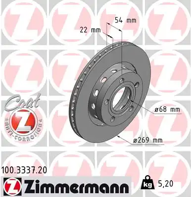 Тормозные диски ZIMMERMANN 100.3337.20