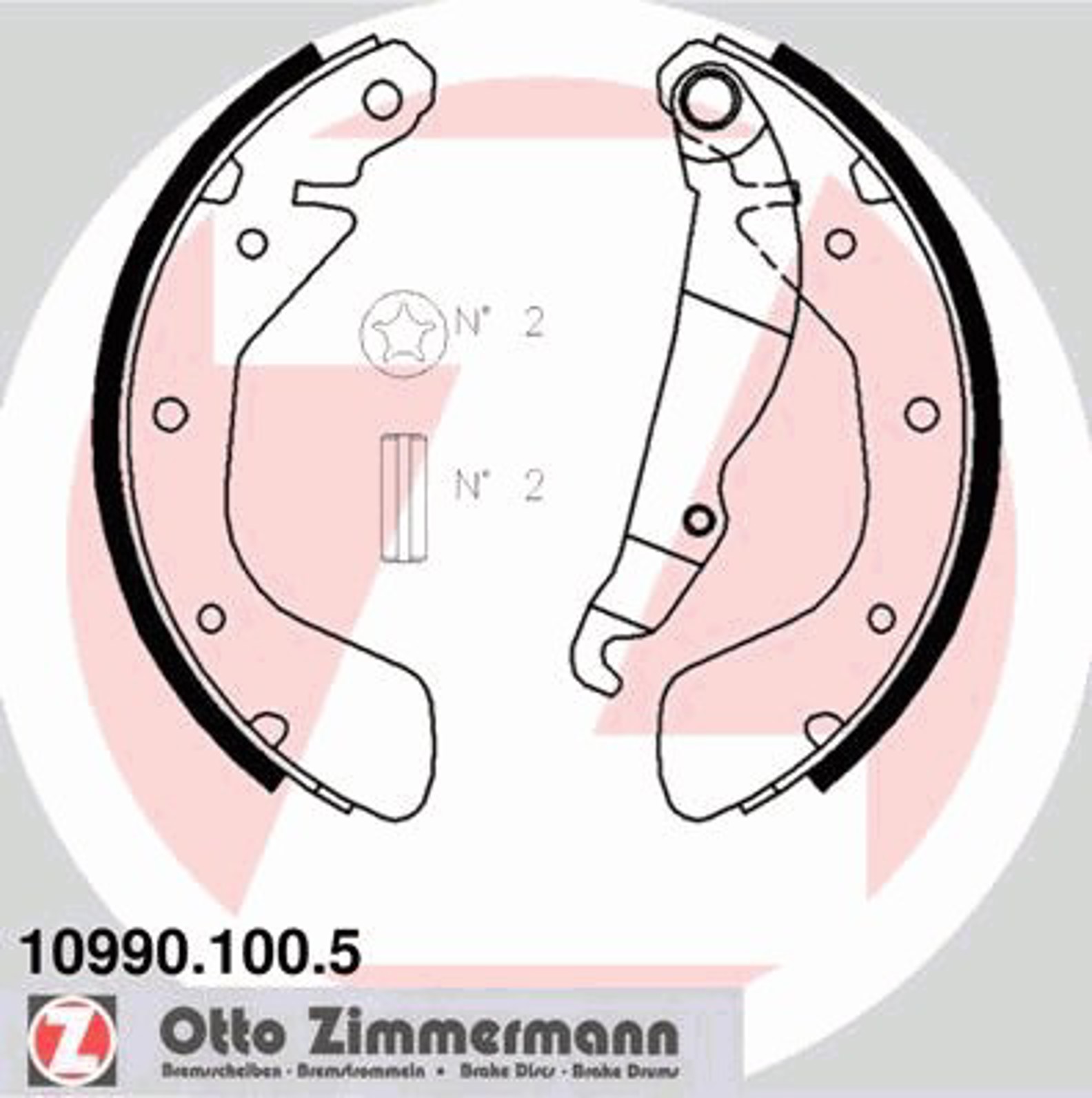 Колодки тормозные барабанные ZIMMERMANN 10990.100.5