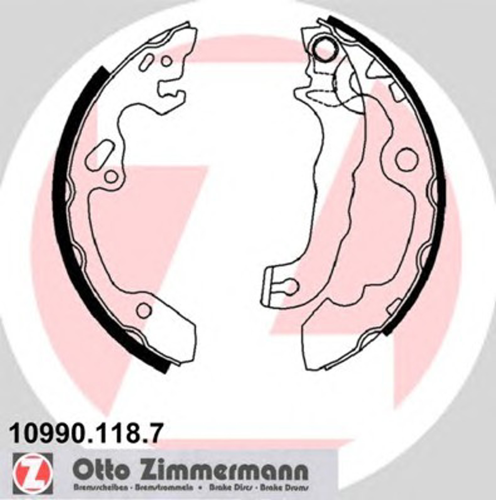 Колодки тормозные барабанные ZIMMERMANN 10990.118.7