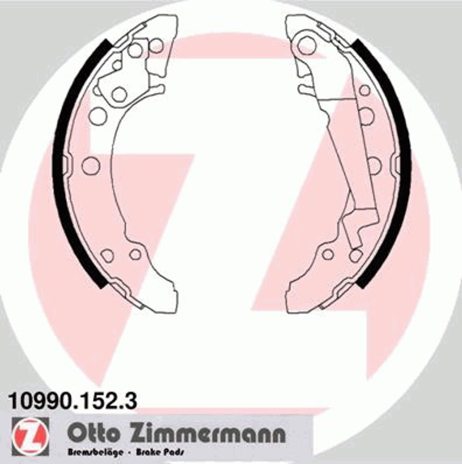 Колодки тормозные барабанные ZIMMERMANN 10990.152.3
