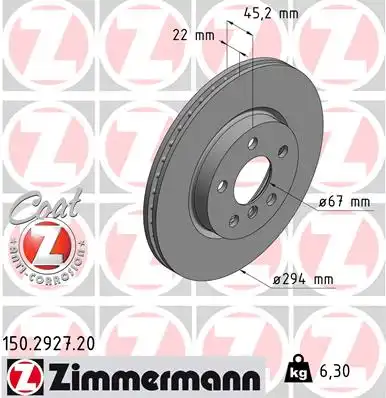 Тормозные диски ZIMMERMANN 150.2927.20