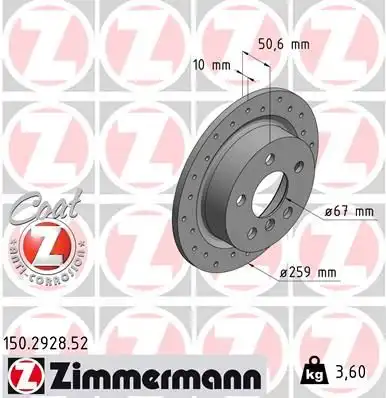 Диск тормозной ZIMMERMANN 150.2928.52