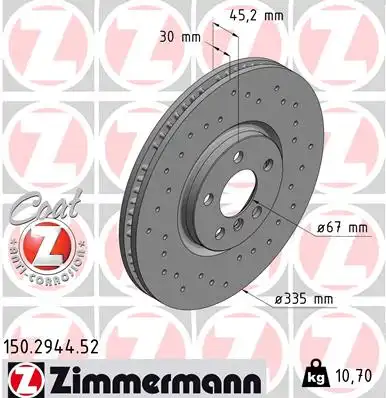 Диск тормозной ZIMMERMANN 150.2944.52