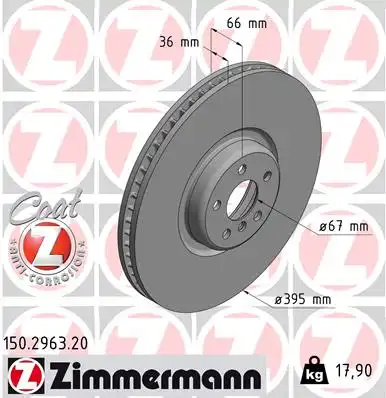Диск тормозной ZIMMERMANN 150.2963.20