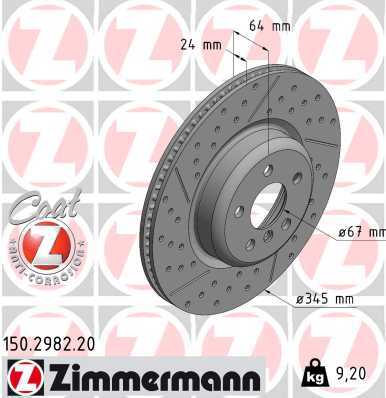 Диск тормозной ZIMMERMANN 150.2982.20