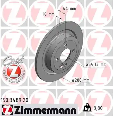 Тормозные диски ZIMMERMANN 150.3489.20