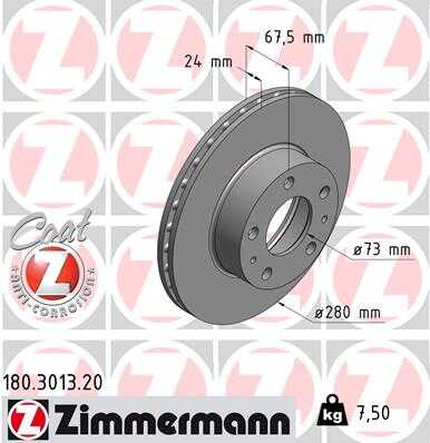 Тормозные диски ZIMMERMANN 180.3013.20
