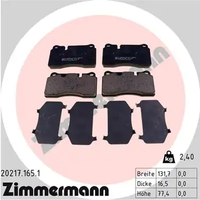 Тормозные колодки ZIMMERMANN 20217.165.1