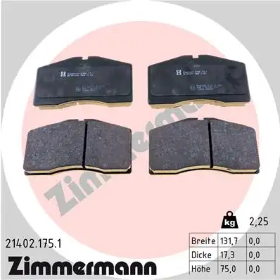 Тормозные колодки дисковые ZIMMERMANN 21402.175.1