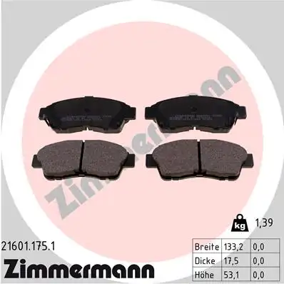 Тормозные колодки ZIMMERMANN 21601.175.1