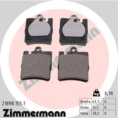 Тормозные колодки ZIMMERMANN 21898.155.1