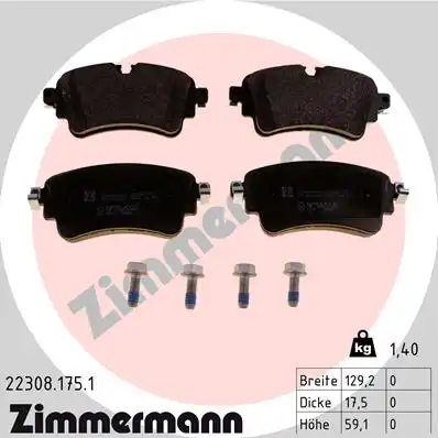 22308.175.1 колодки дисковые задние ZIMMERMANN 22308.175.1