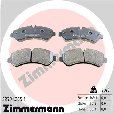 Тормозные колодки дисковые ZIMMERMANN 22791.205.1