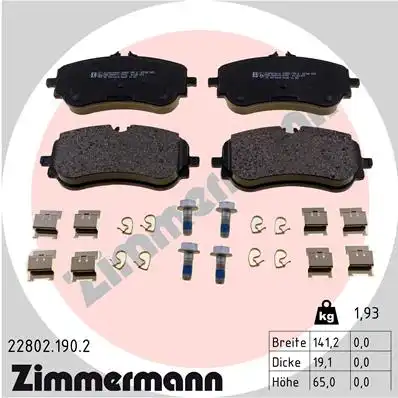 Тормозные колодки дисковые ZIMMERMANN 22802.190.2