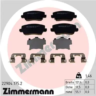 Тормозные колодки дисковые ZIMMERMANN 22904.175.2