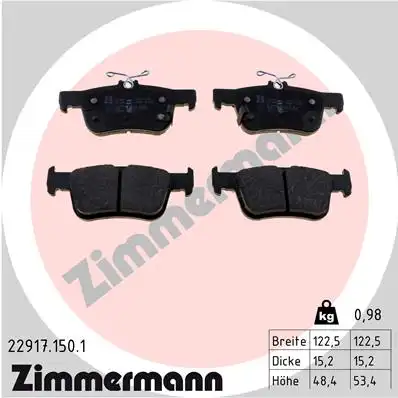 Комплект тормозных колодок ZIMMERMANN 22917.150.1