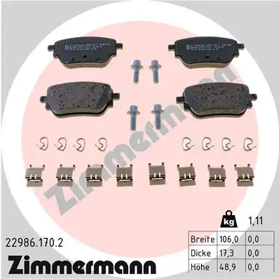 Диск тормозной ZIMMERMANN 22986.170.2