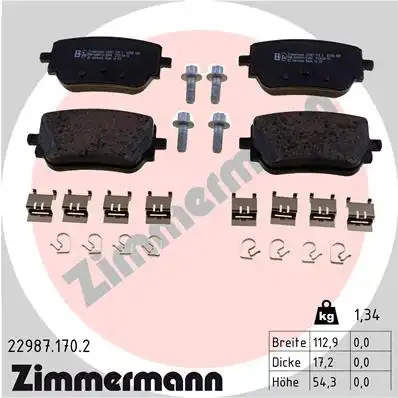 Тормозные колодки дисковые ZIMMERMANN 22987.170.2