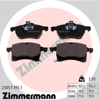 Тормозные колодки ZIMMERMANN 23057.195.1
