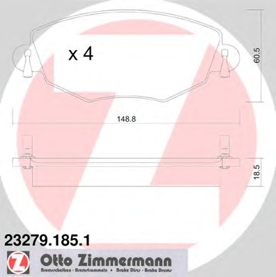 Комплект тормозных колодок дискового тормоза ZIMMERMANN 23279.185.1
