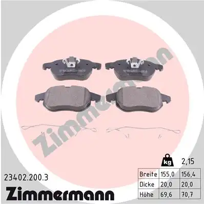 Тормозные колодки ZIMMERMANN 23402.200.3