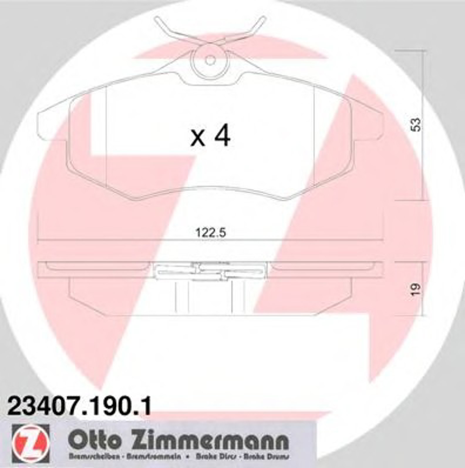 Колодки торм citr c3 1.1/1.4 02/09- ZIMMERMANN 23407.190.1