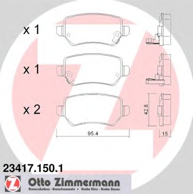 Комплект тормозных колодок дискового тормоза ZIMMERMANN 23417.150.1