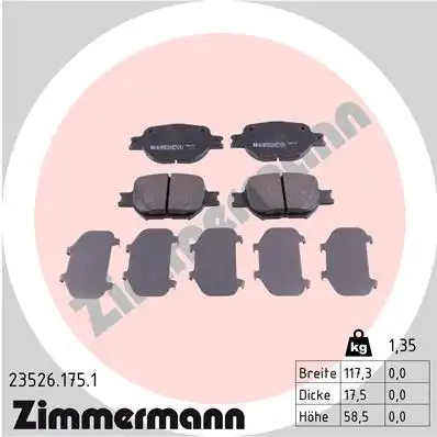 Тормозные колодки ZIMMERMANN 23526.175.1