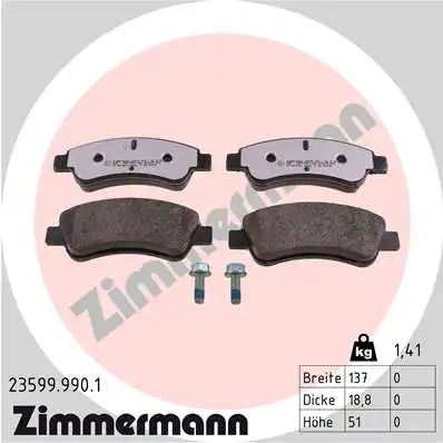 Тормозные колодки дисковые ZIMMERMANN 23599.990.1
