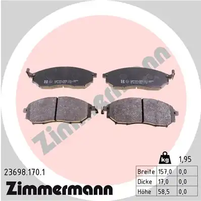 Тормозные колодки ZIMMERMANN 23698.170.1