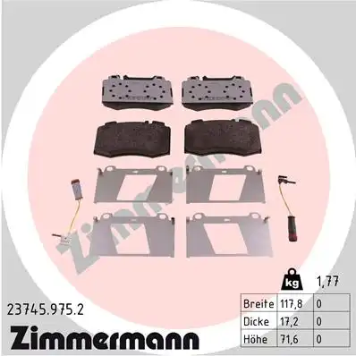 Тормозные колодки дисковые ZIMMERMANN 23745.975.2