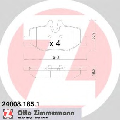 Колодки тормозные дисковые ZIMMERMANN 24008.185.1